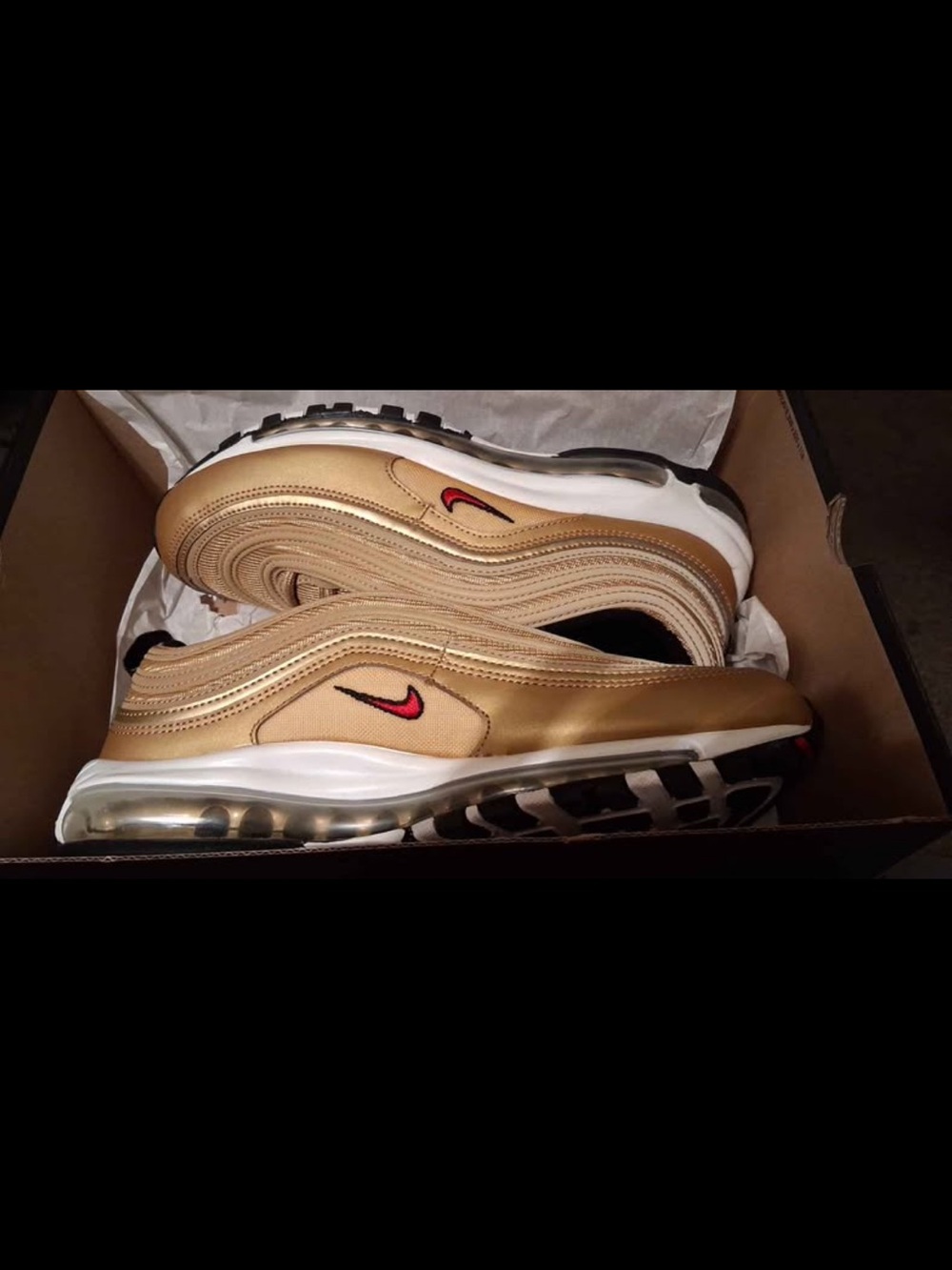 Nike Air Max 97 OG Metallic Gold with Red Accents